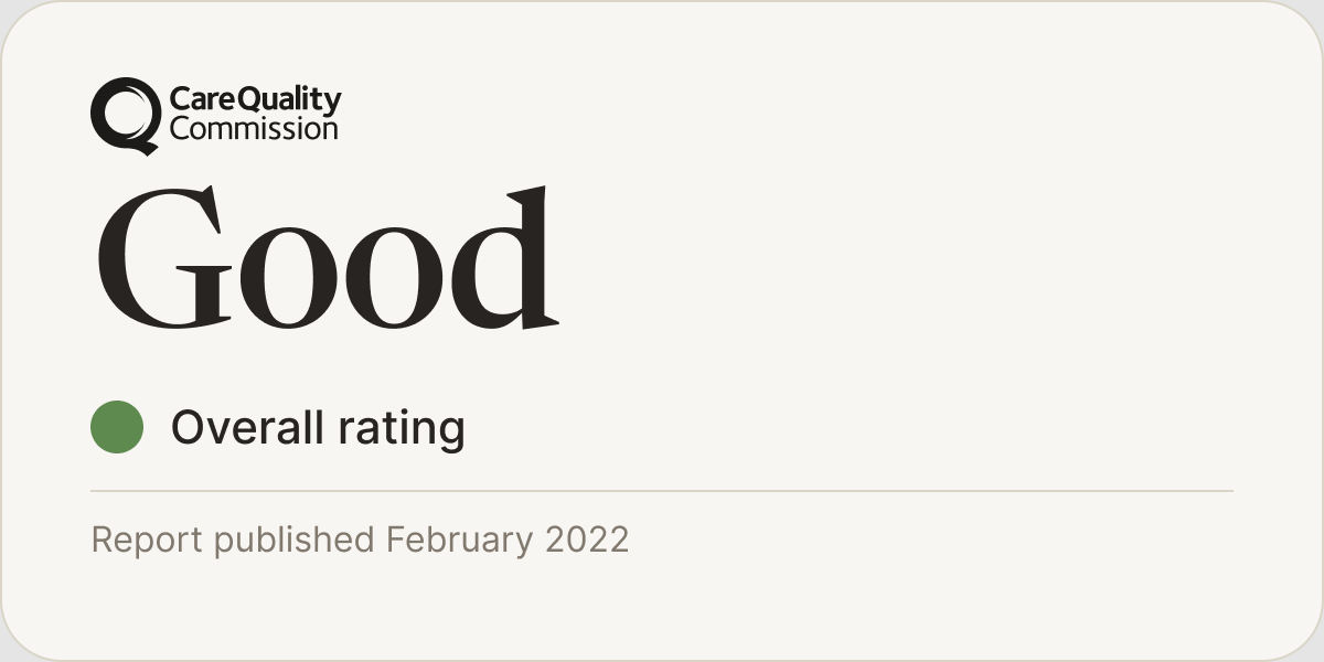The Elms Care Centre CQC overall rating, Good